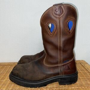 Steel Blue Men's Blue Heeler Western Leather Steel Toe Boot Sz 10.5 Cowboy Work